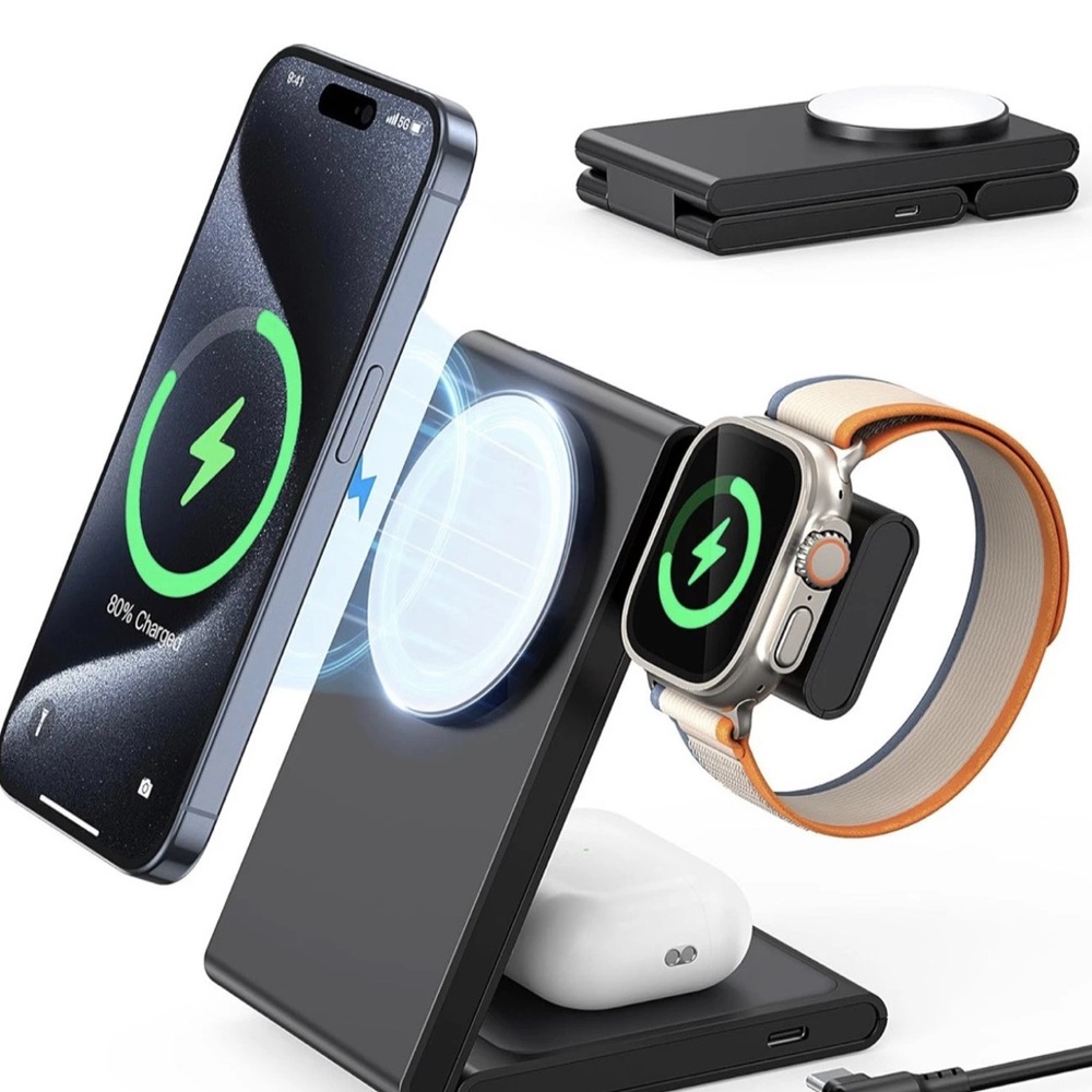 3 in 1 Magnetic Wireless Charging Stand for iPhone.